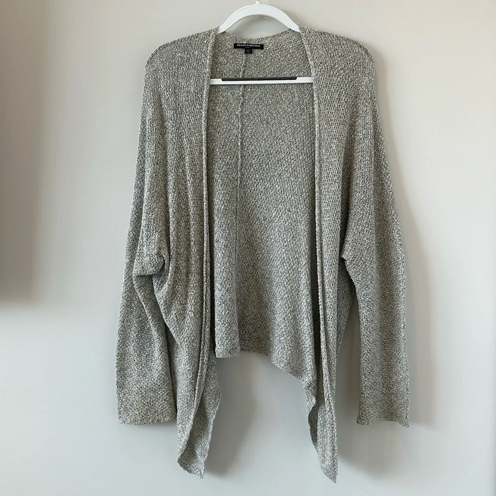 Brandy Melville Cardigan Open Front Knit Warm Transition Fall Cozy Light Gray